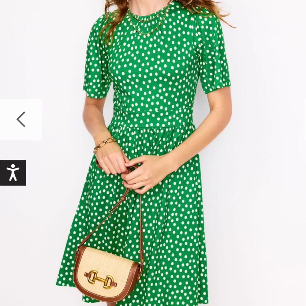 Biden Louisa Short Jersey Dress in Lime Juice Green. US size 8.